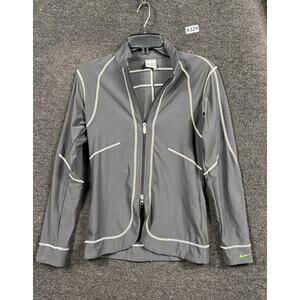 Nike Jacket Womens XS Gray Full Zip Running Track Athletic Stretch 207452-061